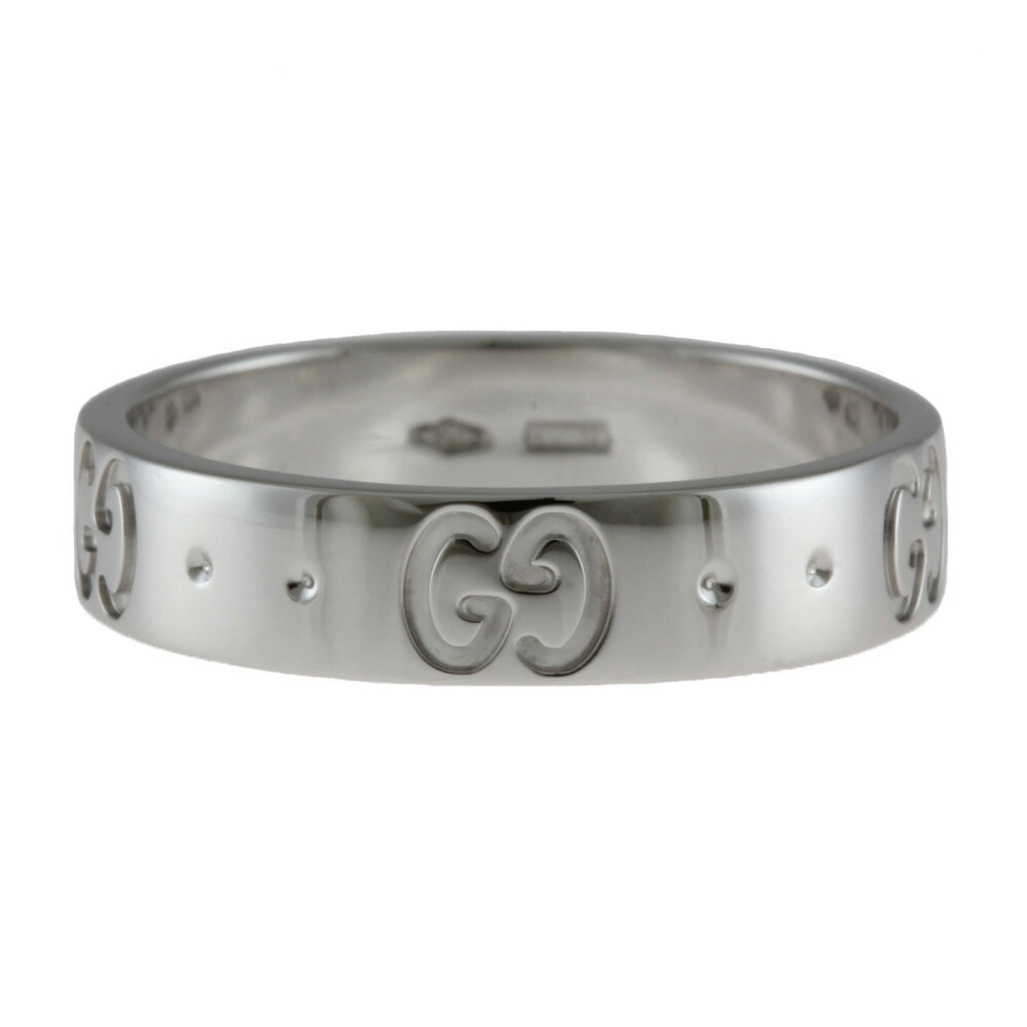 Gucci Icon Ring No. 7.5 18K K18 White Gold Women's