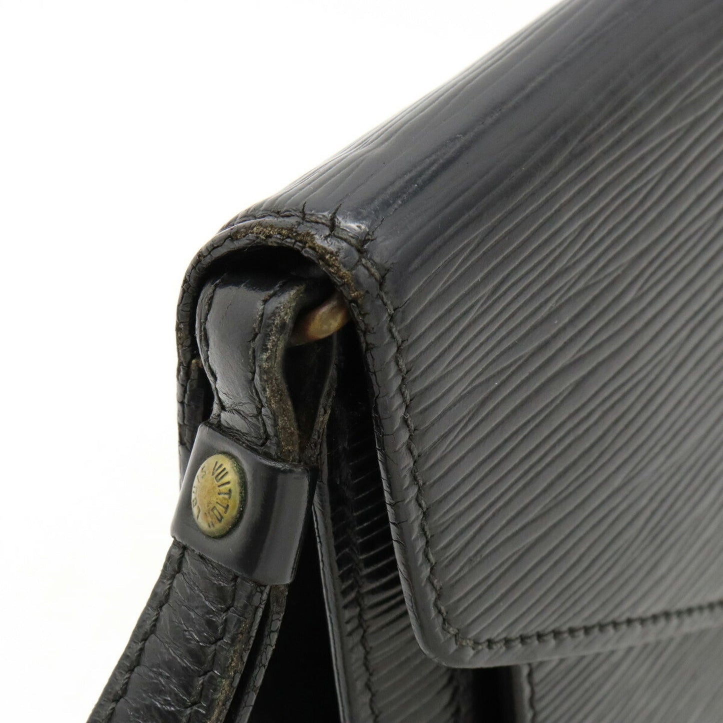 LOUIS VUITTON Epi Pochette Serie Dragonne Second Bag Noir Black Key Missing M52612