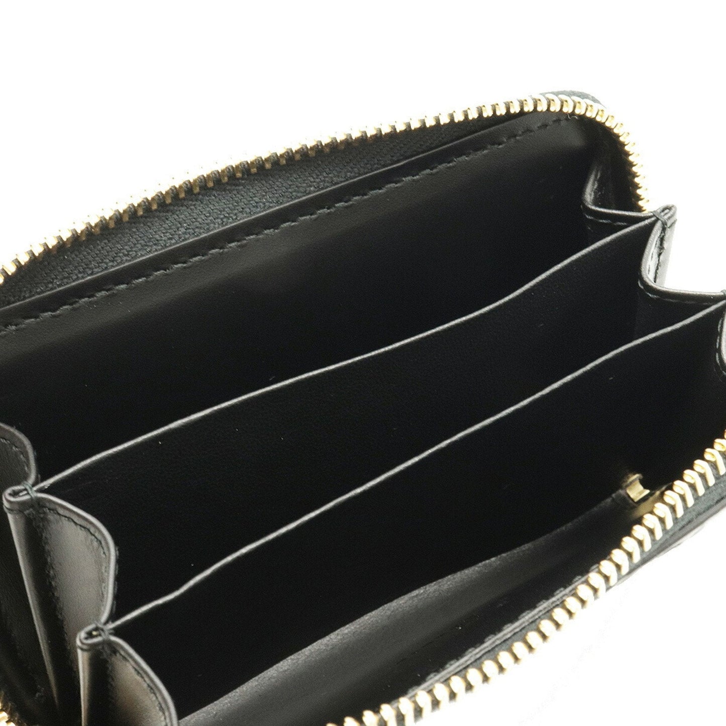 Gucci Shima Signature Round Coin Case Purse Card Leather Black 447939