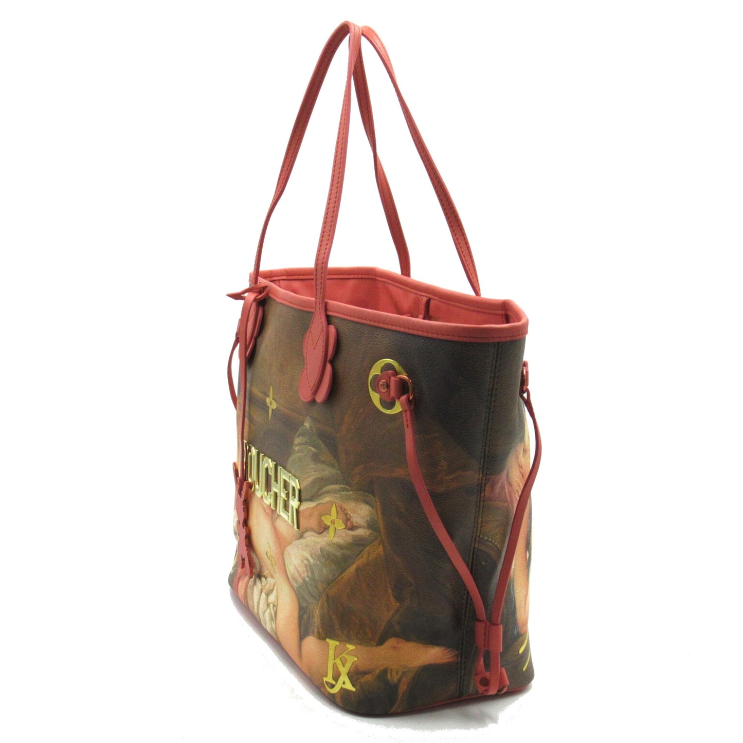 LOUIS VUITTON BOUCHER Neverfull MM Pink Beige Poppy petal Masters collection PVC coated canvas M43357