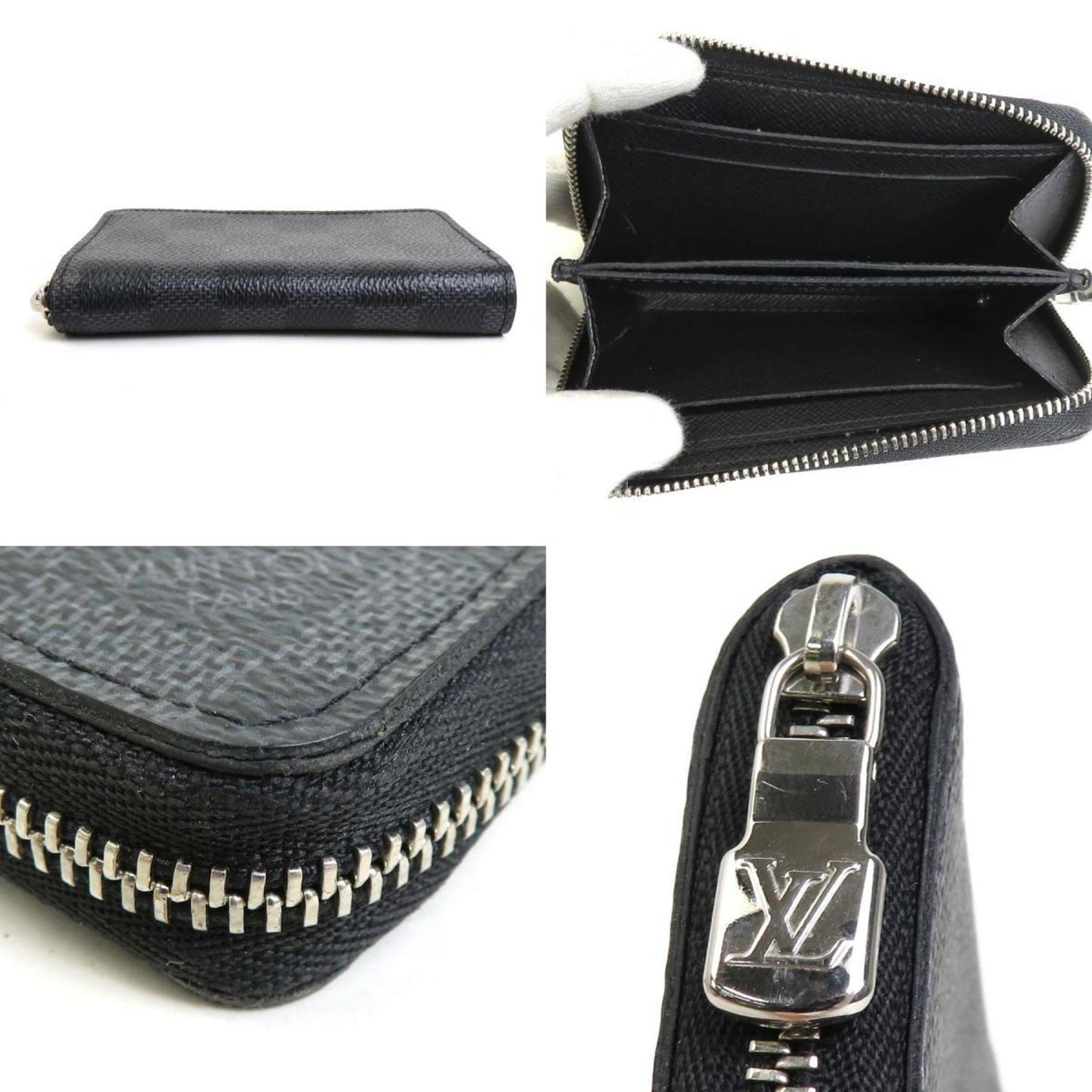 LOUIS VUITTON Coin Case Damier Graphite Zippy Purse/Damier Black Men's N63076