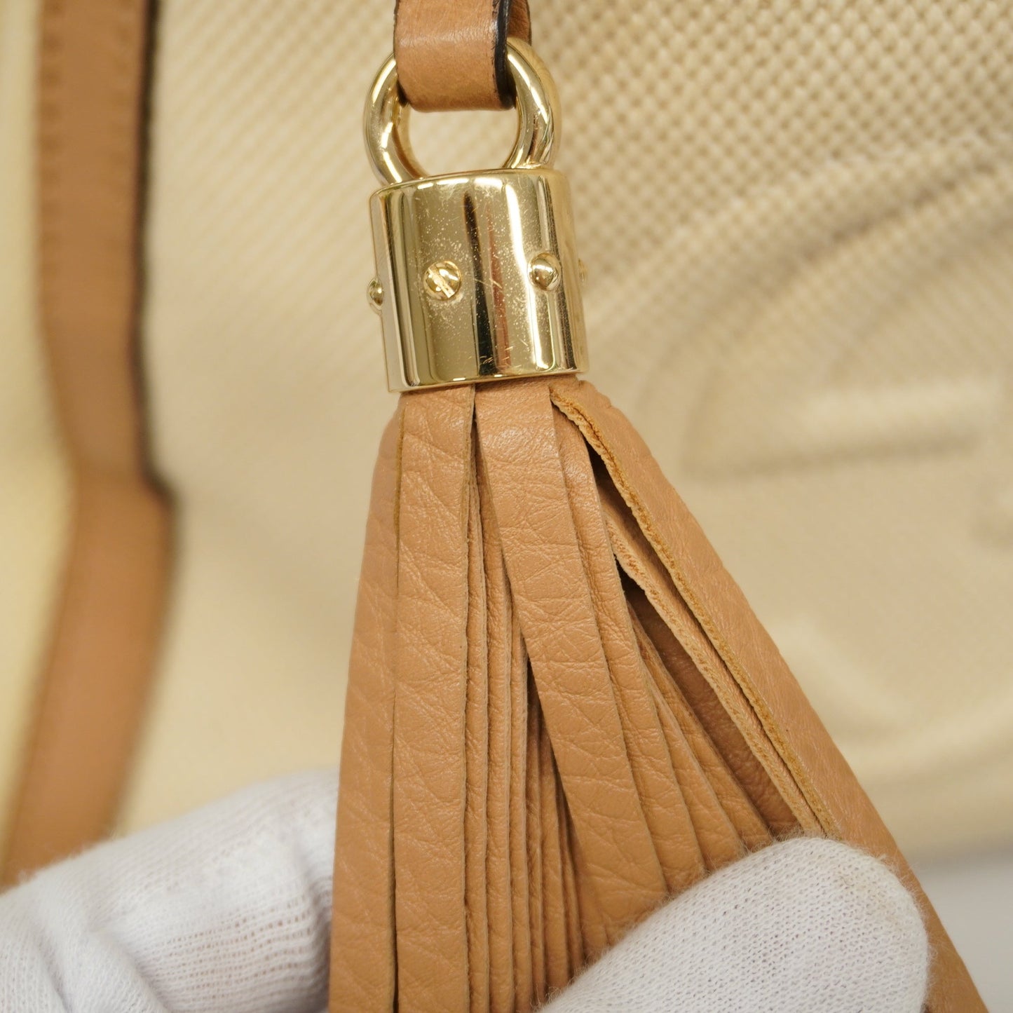 GUCCIAuth  Soho 2way Bag Natural/brown336751Leather,Canvas Handbag,Shoulder Bag