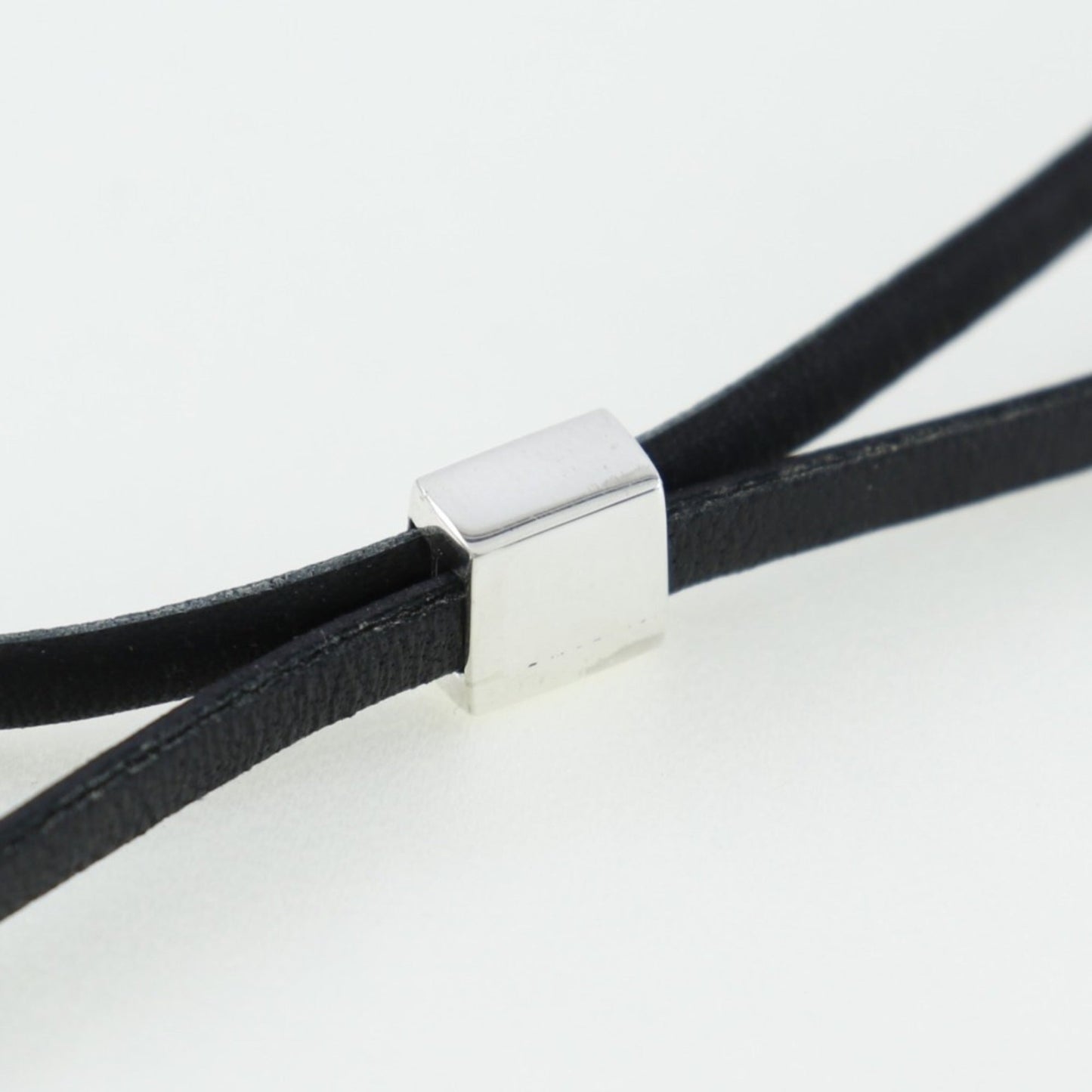 GUCCI Logo Plate Choker Silver 925 Made in Italy Black with logo Ladies