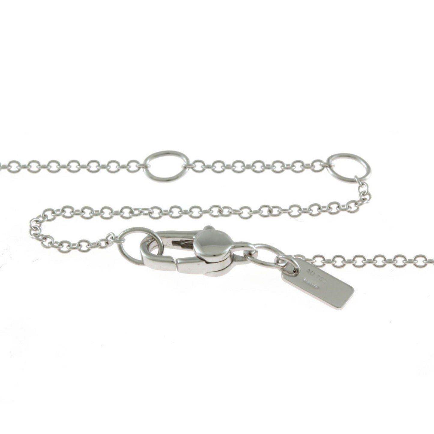Gucci K18WG Necklace GG Icon Diamond Heart Clover Silver Ladies 18K K18 White Gold Accessory