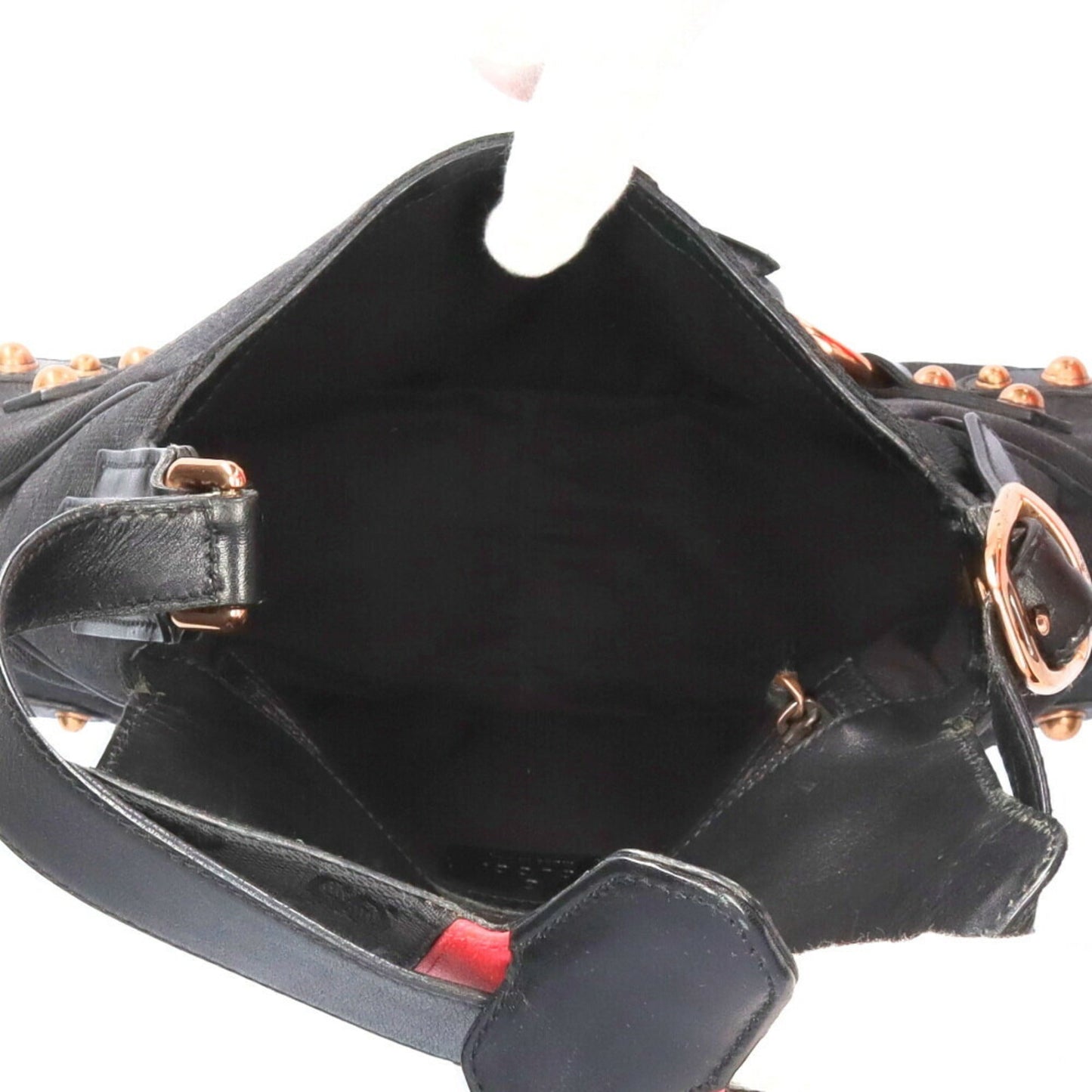 Gucci GG Horsebit Webbing Shoulder Bag Ladies