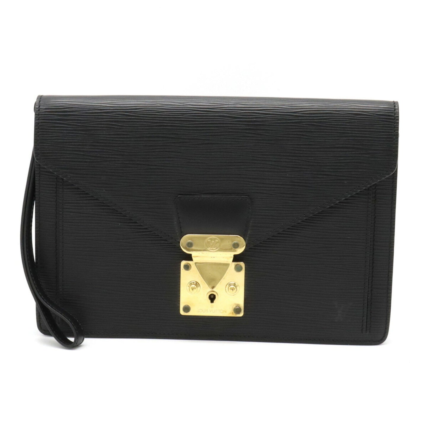 LOUIS VUITTON Epi Pochette Serie Dragonne Second Bag Noir Black Key Missing M52612