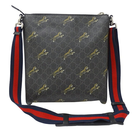 GUCCI Bag Men's GG Supreme Shoulder Black 474137 Tiger