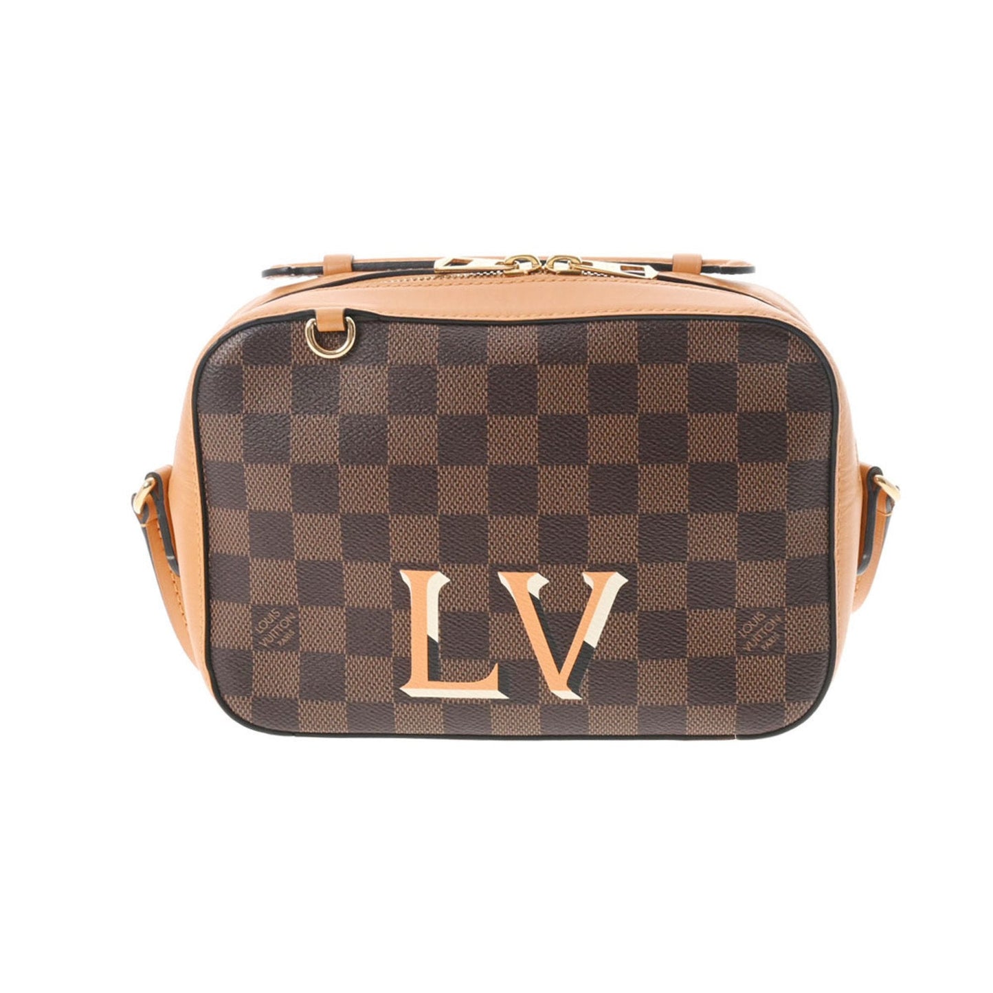 LOUIS VUITTON Damier Santa Monica Saffron N40178 Women's Canvas Shoulder Bag
