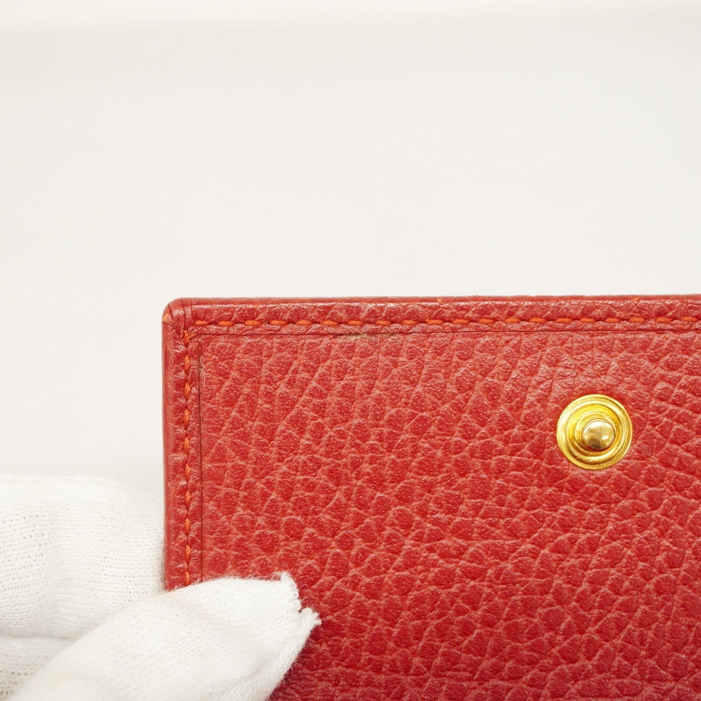 GUCCIAuth  Tri-fold Wallet GG Marmont Gold Metal 474746 Women's Leather Wallet