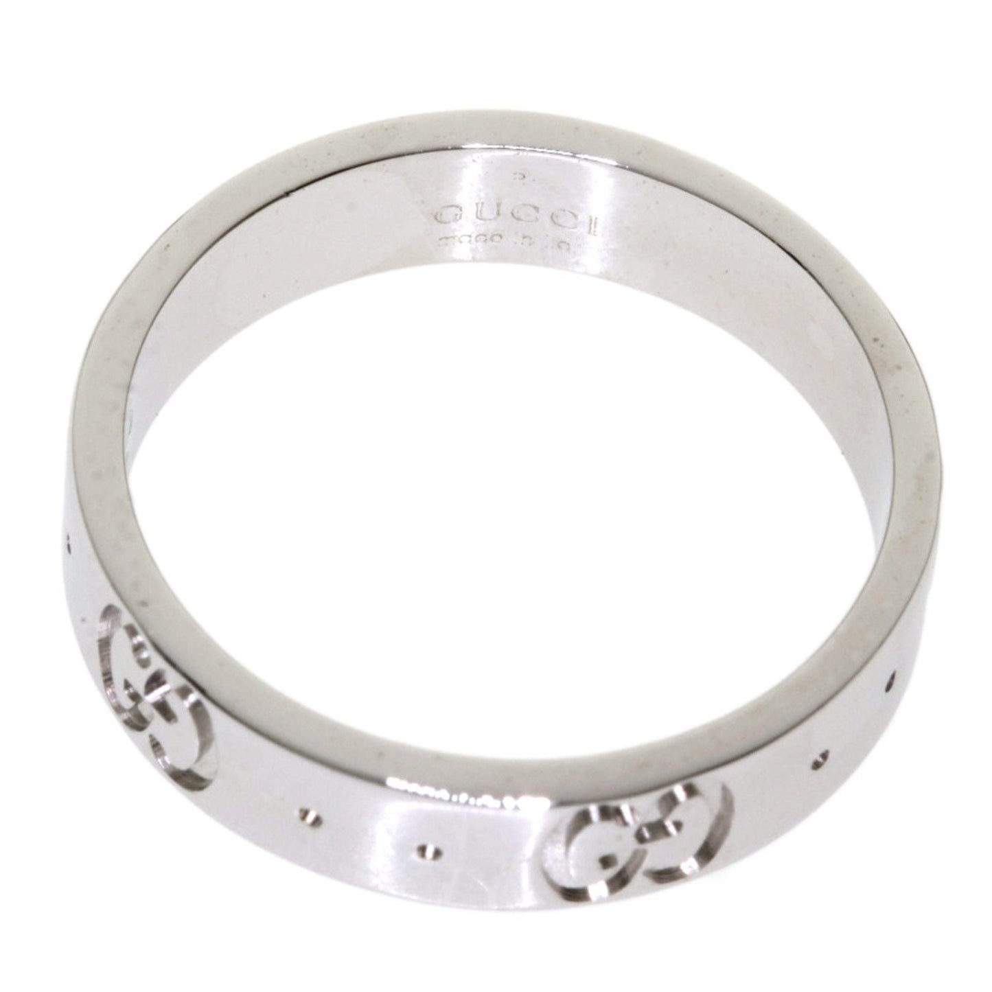 Gucci Icon Ring # 8 K18 White Gold Ladies