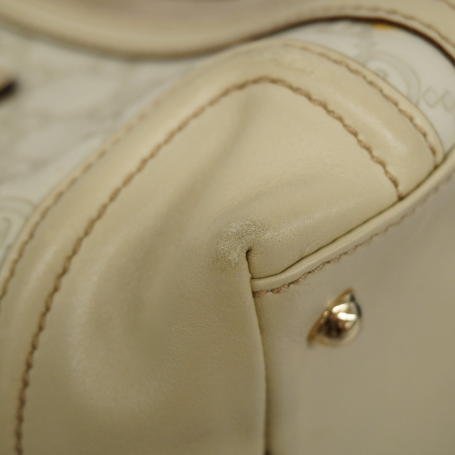 GUCCI ssima 2way Bag 153028 Women's Leather Handbag Ivory