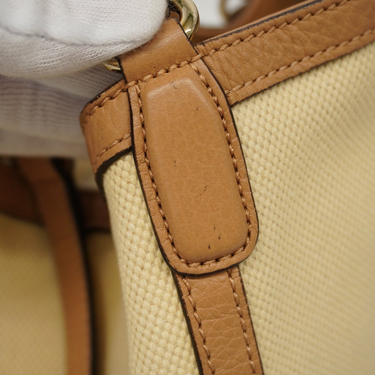 GUCCIAuth  Soho 2way Bag Natural/brown336751Leather,Canvas Handbag,Shoulder Bag