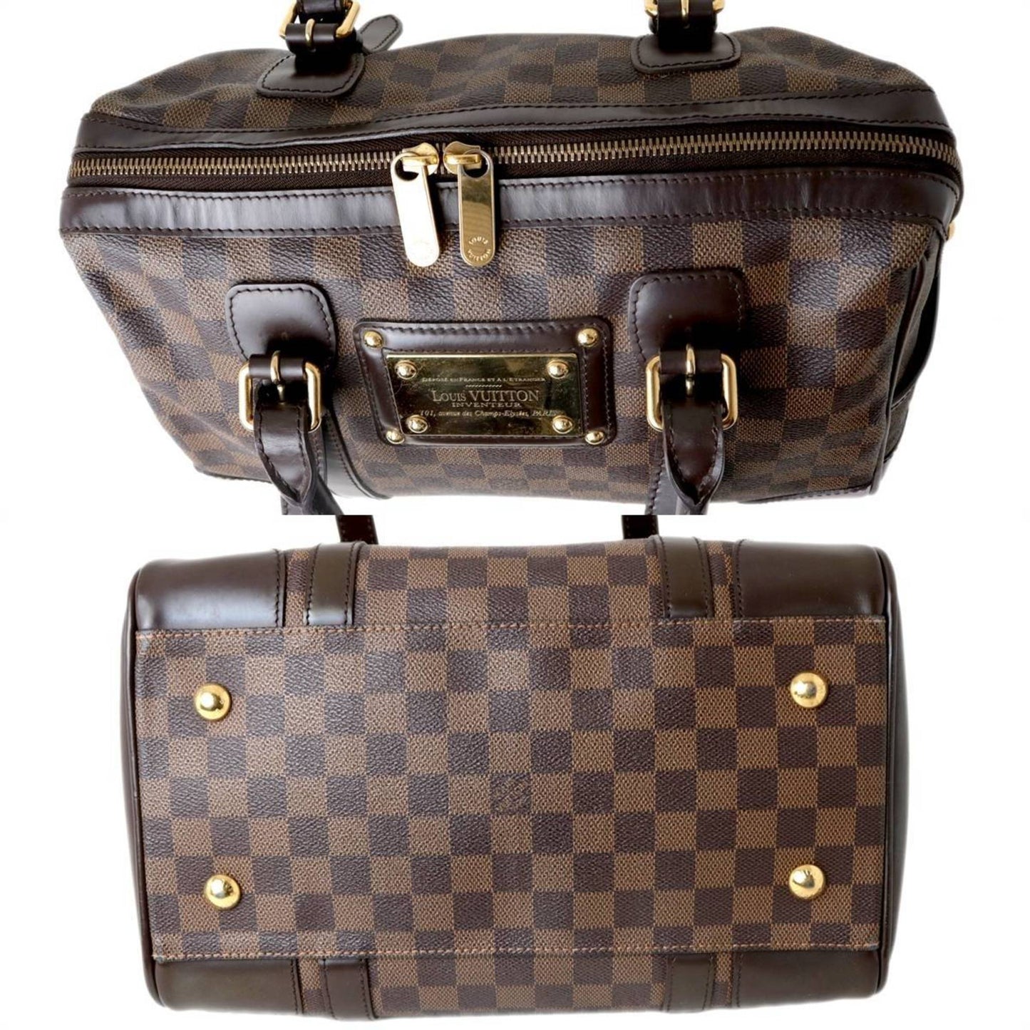 LOUIS VUITTON Berkeley Handbag Plate Damier Ebene N52000