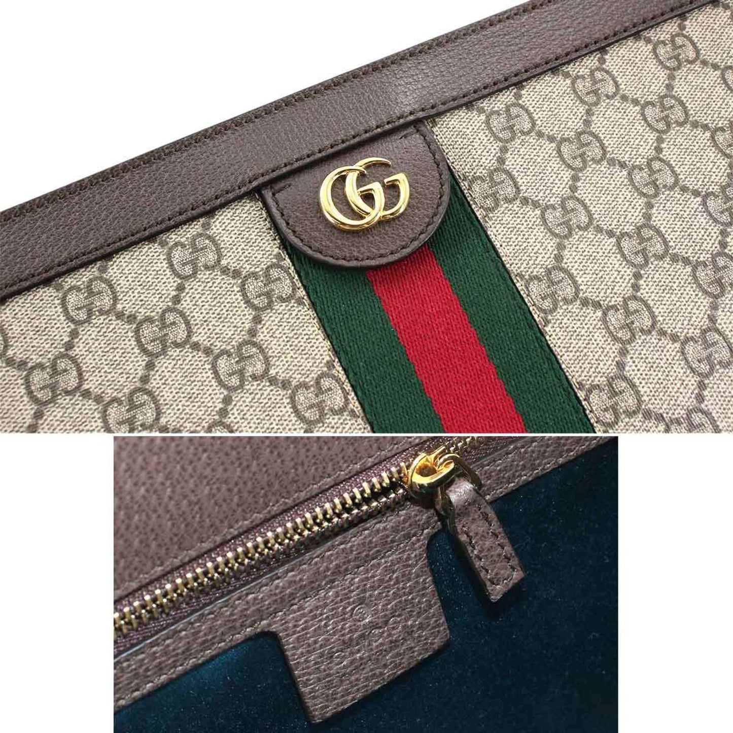 Gucci Ophidia GG Supreme Medium Shoulder Bag Leather Beige Brown 503876