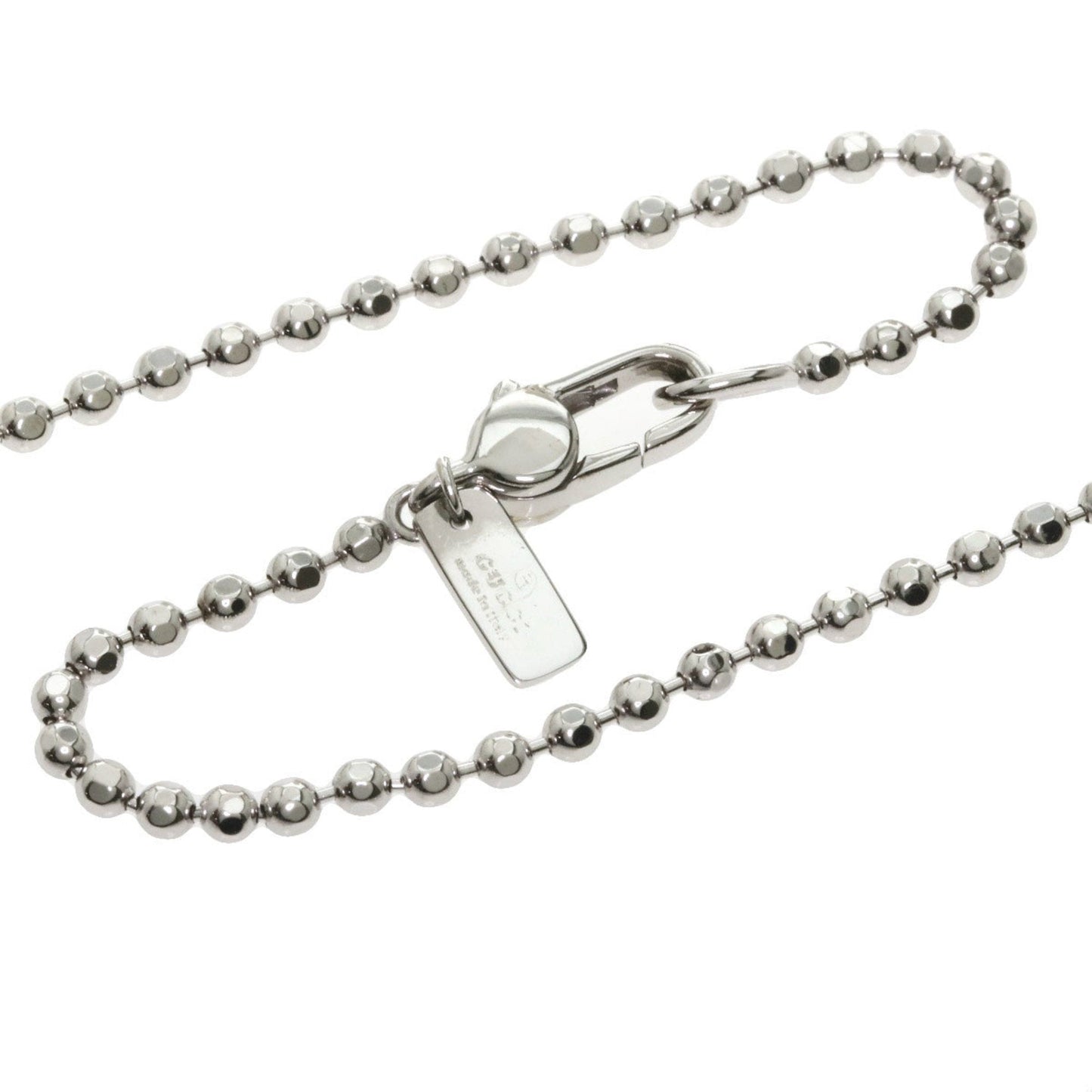 Gucci Logo Necklace K18 White Gold Unisex