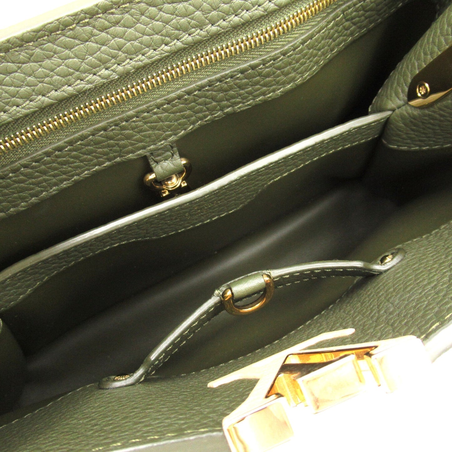 LOUIS VUITTON CapucineBB Khaki Beige Taurillon Clemence Leather leather