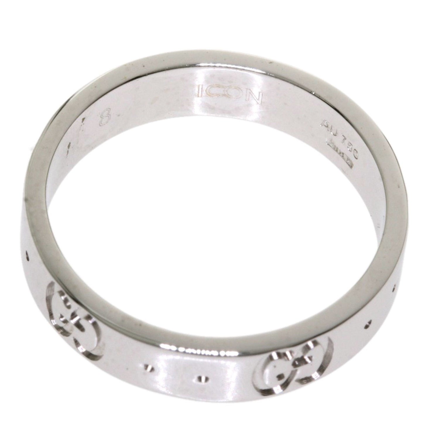 Gucci Icon Ring # 8 K18 White Gold Ladies