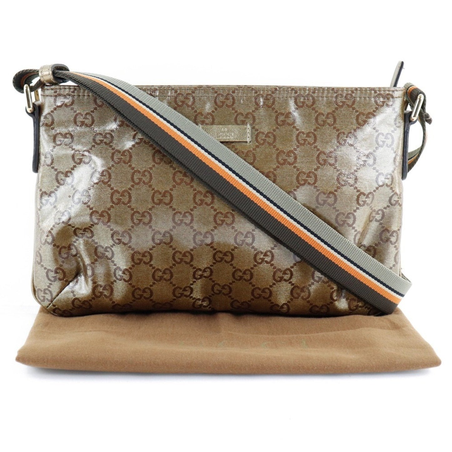 Gucci GG Crystal 189749 PVC Gold Women's Shoulder Bag