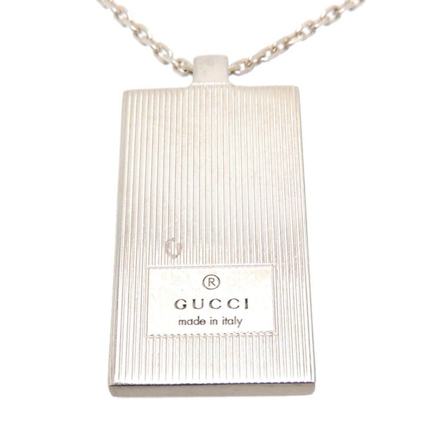 Gucci SV925 Plate Pendant Women's Men's Necklace Silver 925