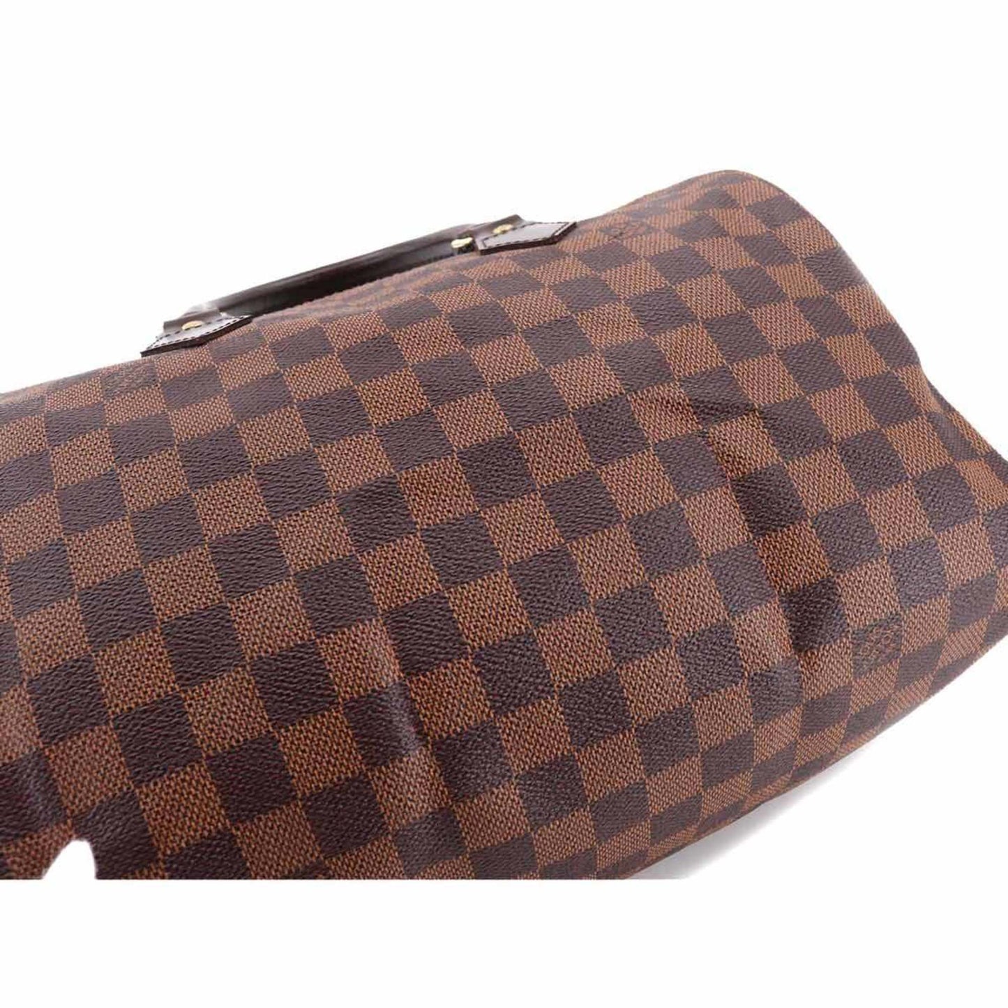 LOUIS VUITTON Damier Speedy 30 Hand Bag Ebene N41531 Brown Gold Hardware