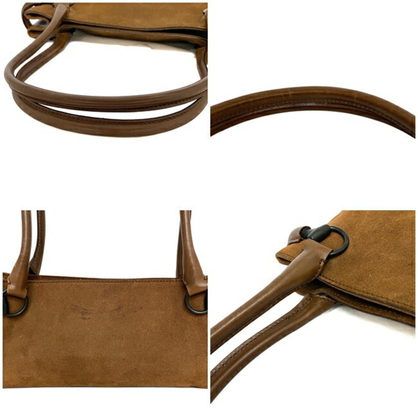 Gucci Handbag Brown Horsebit 101345 Leather Suede GUCCI Women's Bag