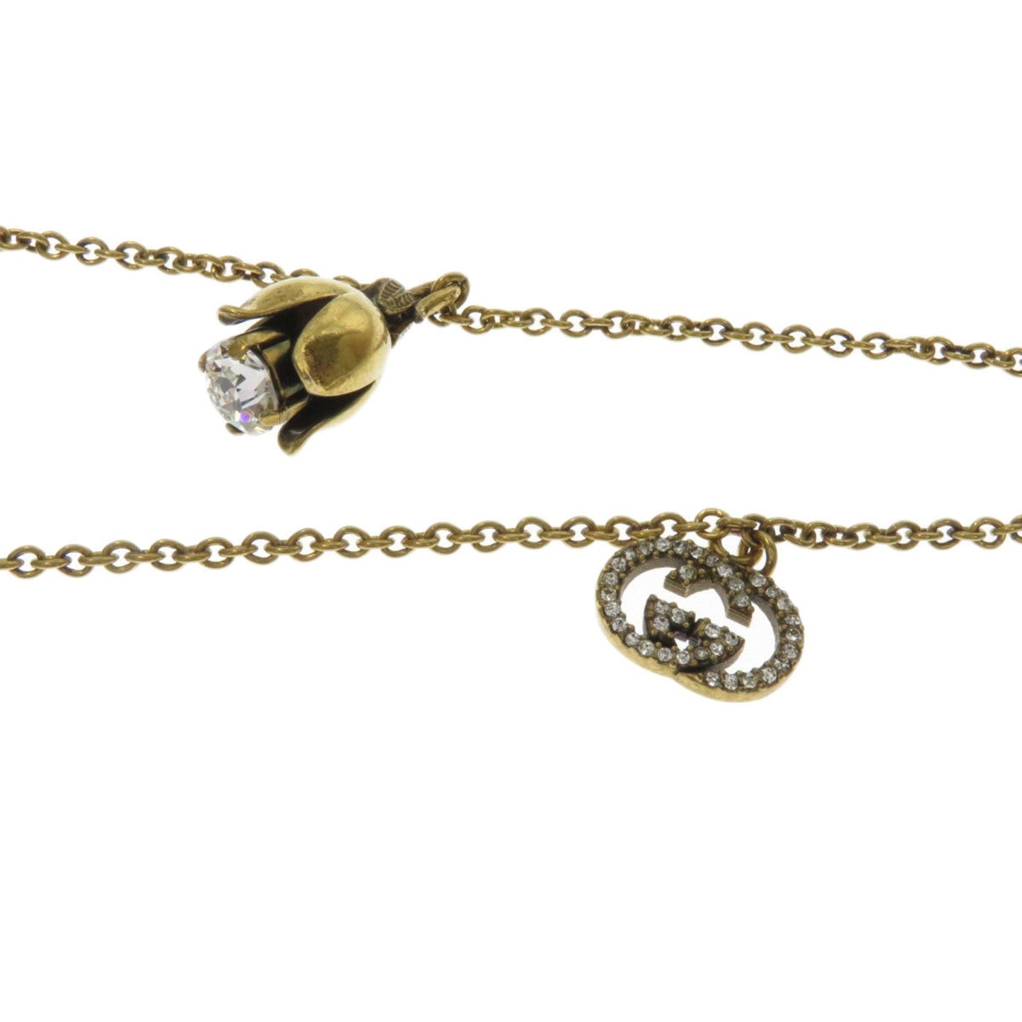 Gucci Interlocking G Long Necklace Flower Motif Ladies GUCCI