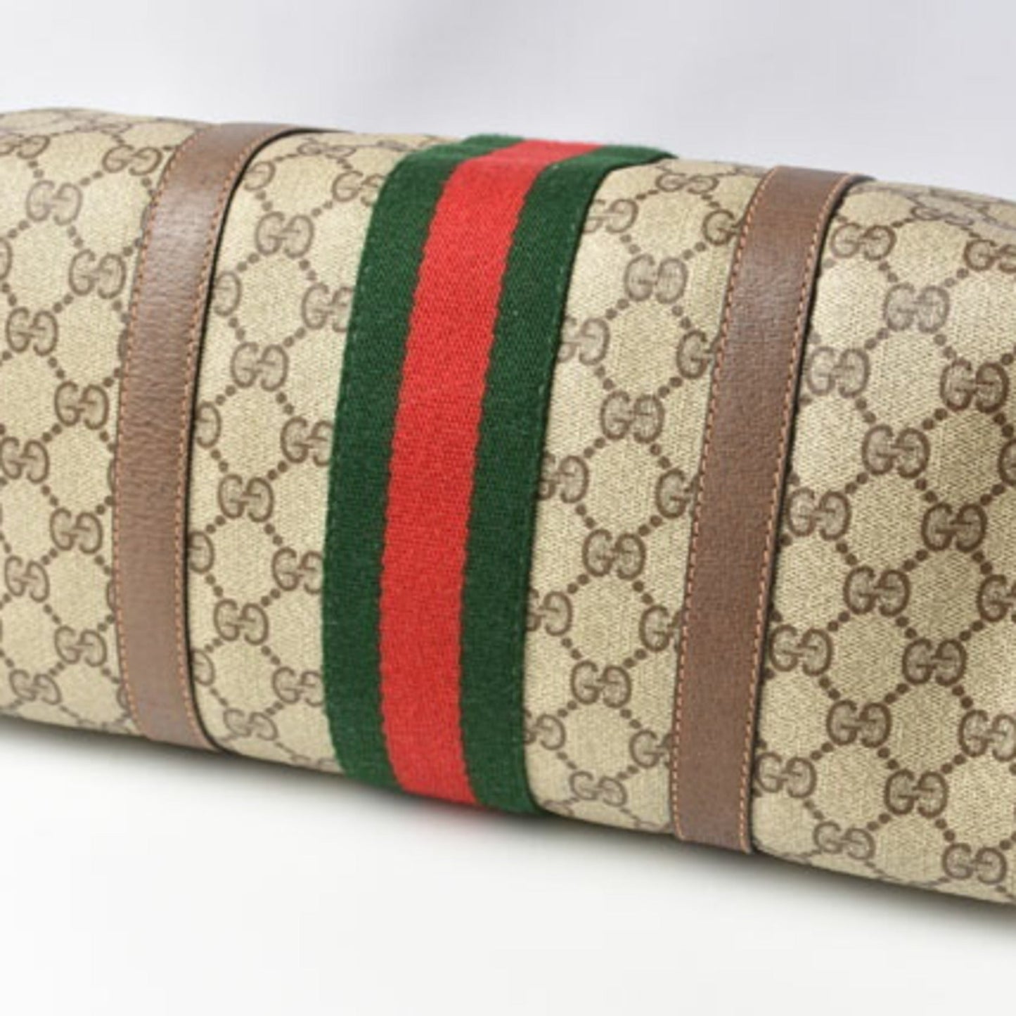Gucci handbag GUCCI coated canvas sherry line beige brown