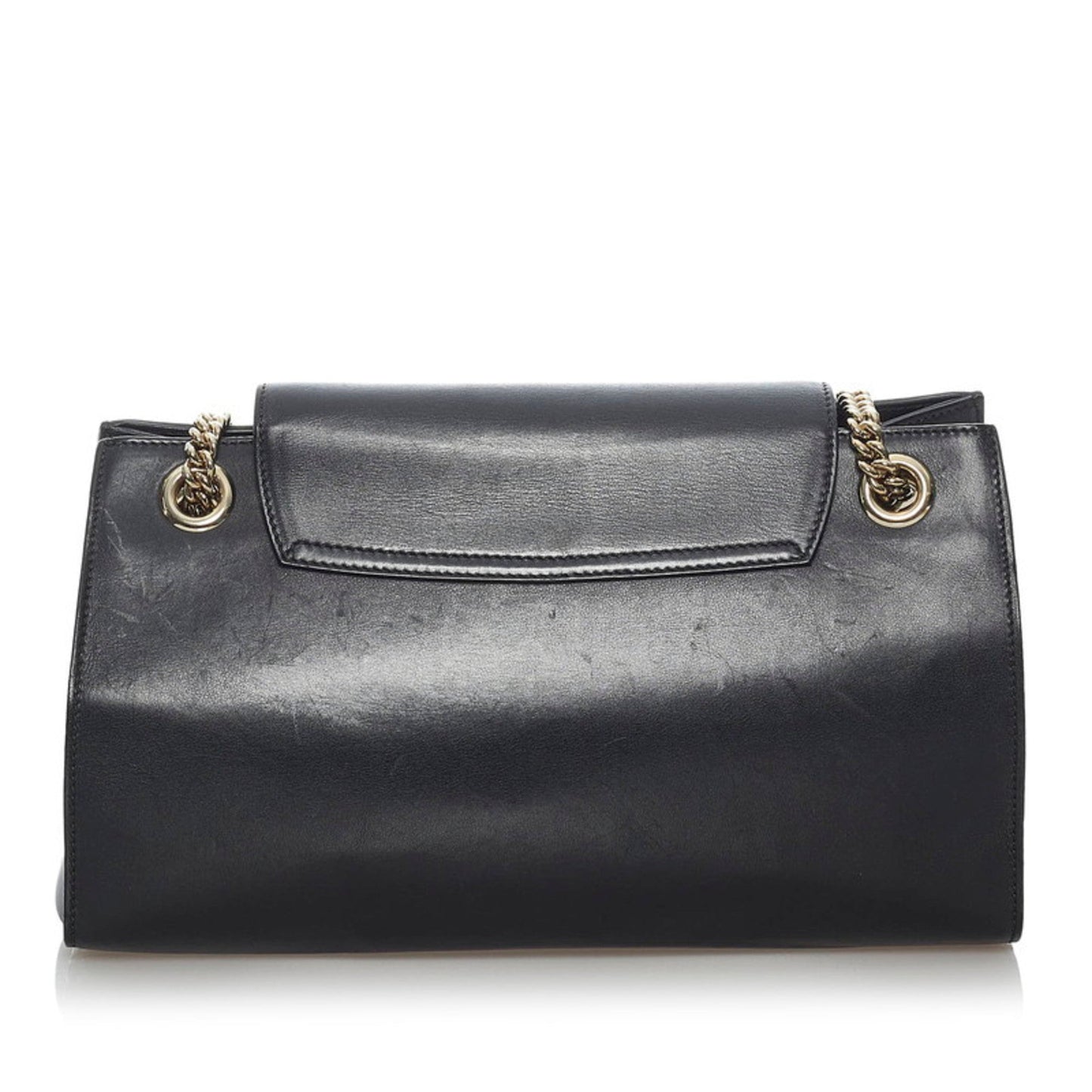 Gucci Horsebit Chain Shoulder Bag 295403 Black Leather Ladies