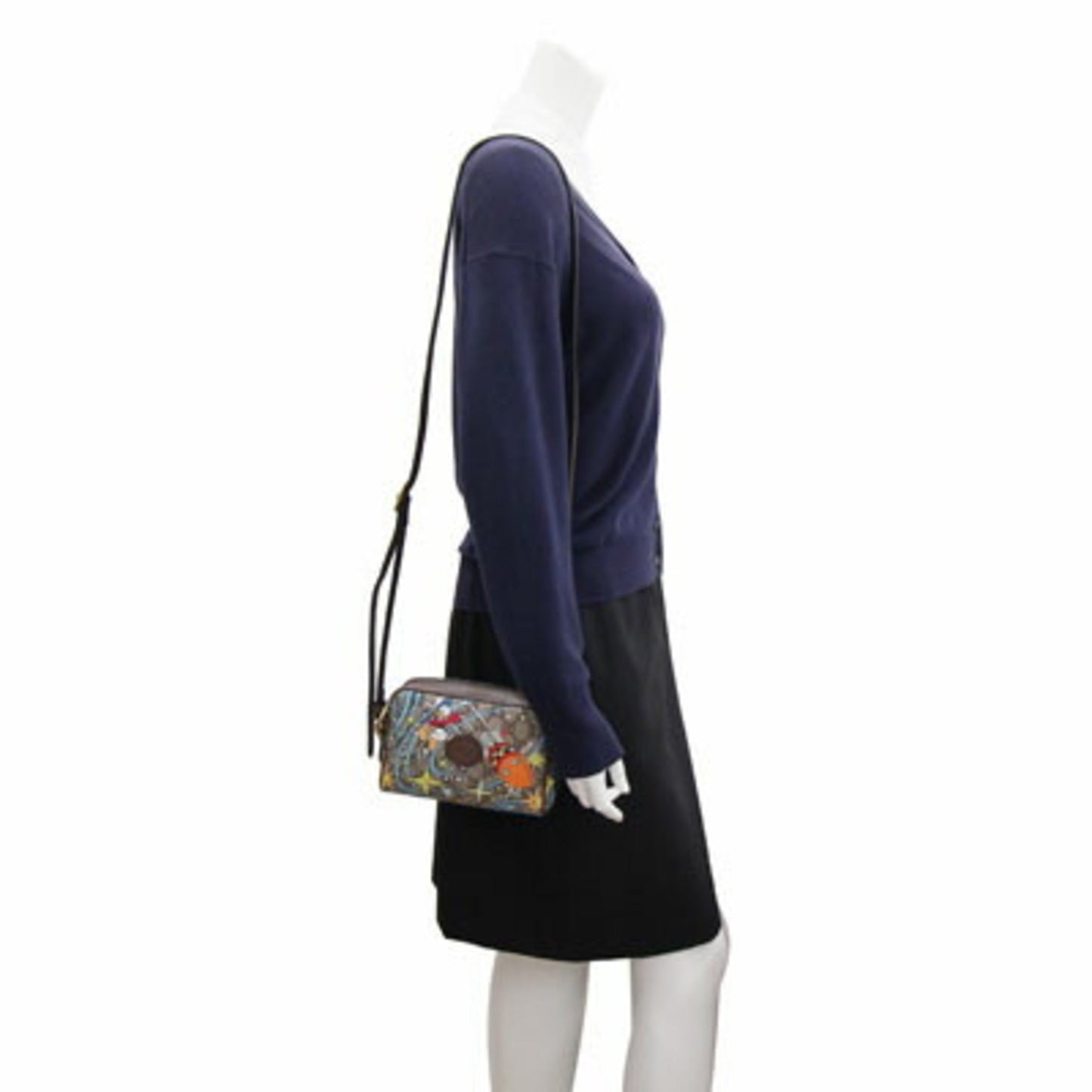 Gucci Shoulder Bag Disney Collaboration Donald Duck GG Supreme 648124 Beige Brown PVC Leather Mini Small Pochette Back Ladies GUCCI