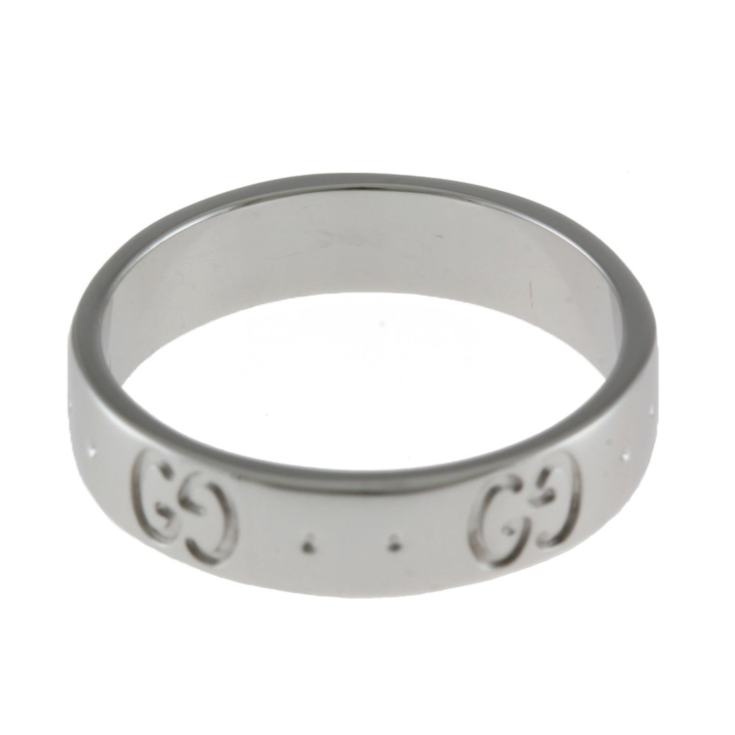 Gucci Icon Ring No. 7.5 18K K18 White Gold Women's