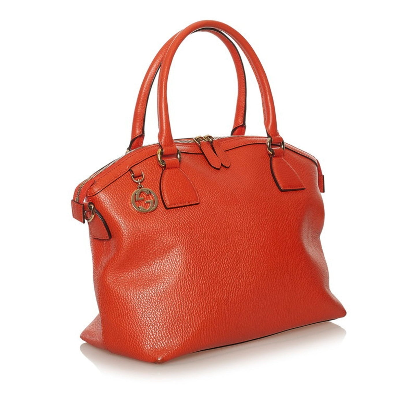Gucci Interlocking G Handbag Shoulder Bag 449651 Orange Leather Ladies GUCCI