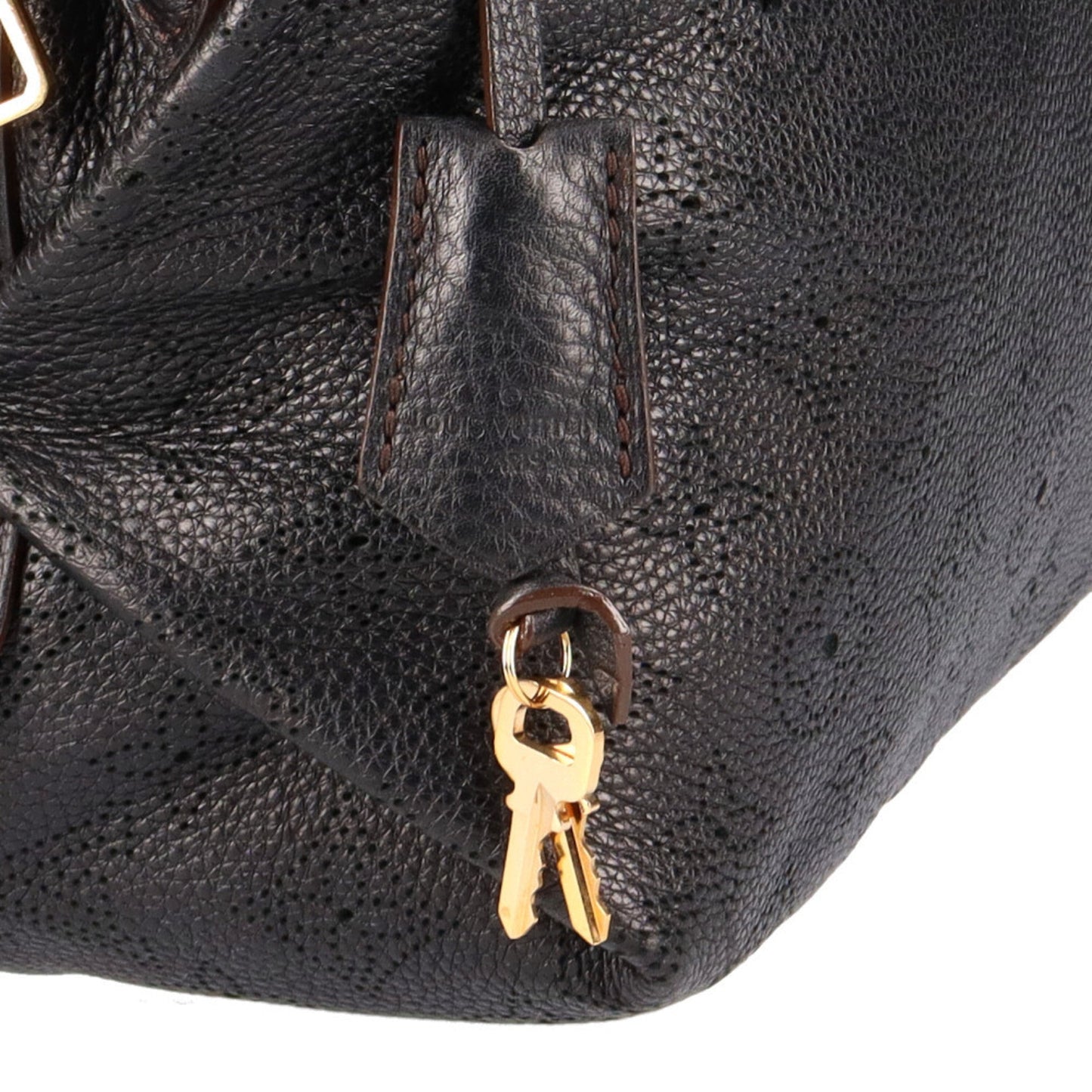 Louis Vuitton Galatea PM Mahina Shoulder Bag Noir Ladies