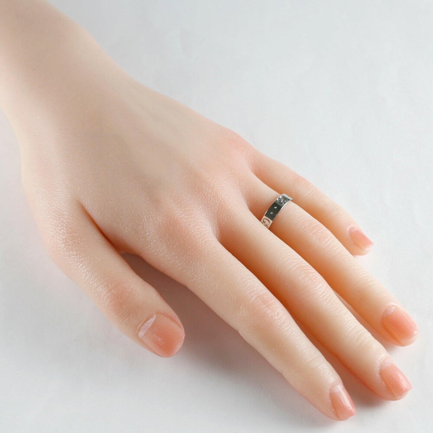 Gucci Icon Ring No. 9.5 18K K18 White Gold Women's