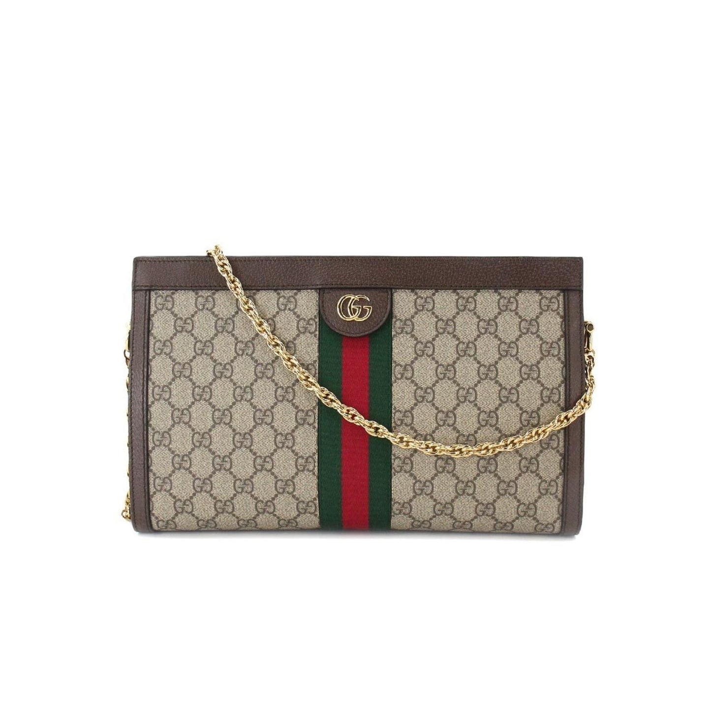 Gucci Ophidia GG Supreme Medium Shoulder Bag Leather Beige Brown 503876