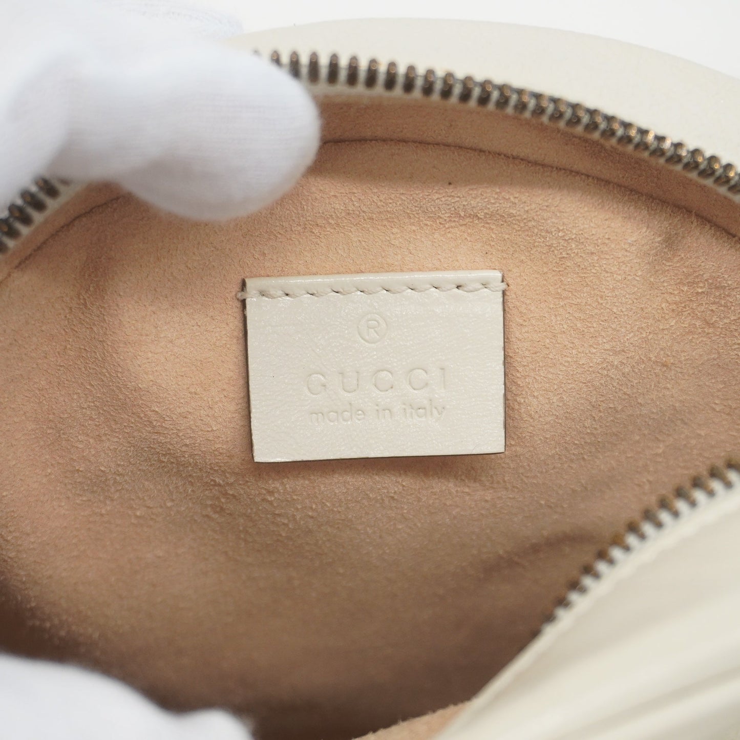 Gucci Shoulder Bag GG Marmont 550154 Leather Ivory Gold metal