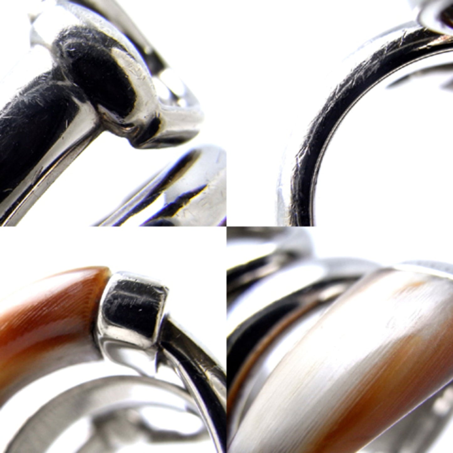 Gucci Horsebit Horn Lady's Ring Silver 925