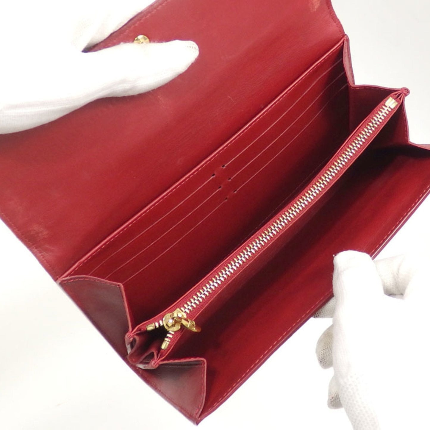 LOUIS VUITTON Bifold Long Wallet Vernirayeur Portefeuille Sara Women's M91716 Pomme d'Amour