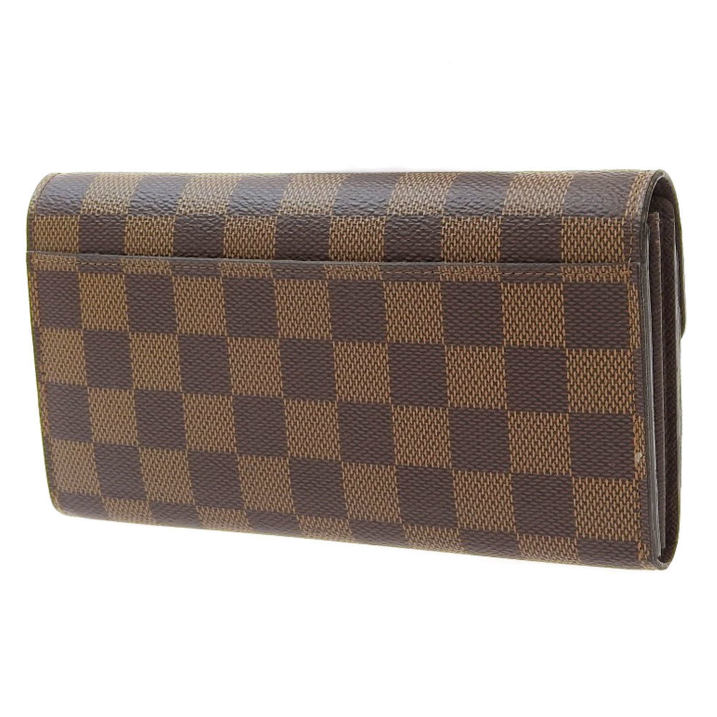 Louis Vuitton Damier Portefeuille Sarah long wallet with hook Ebene N63209