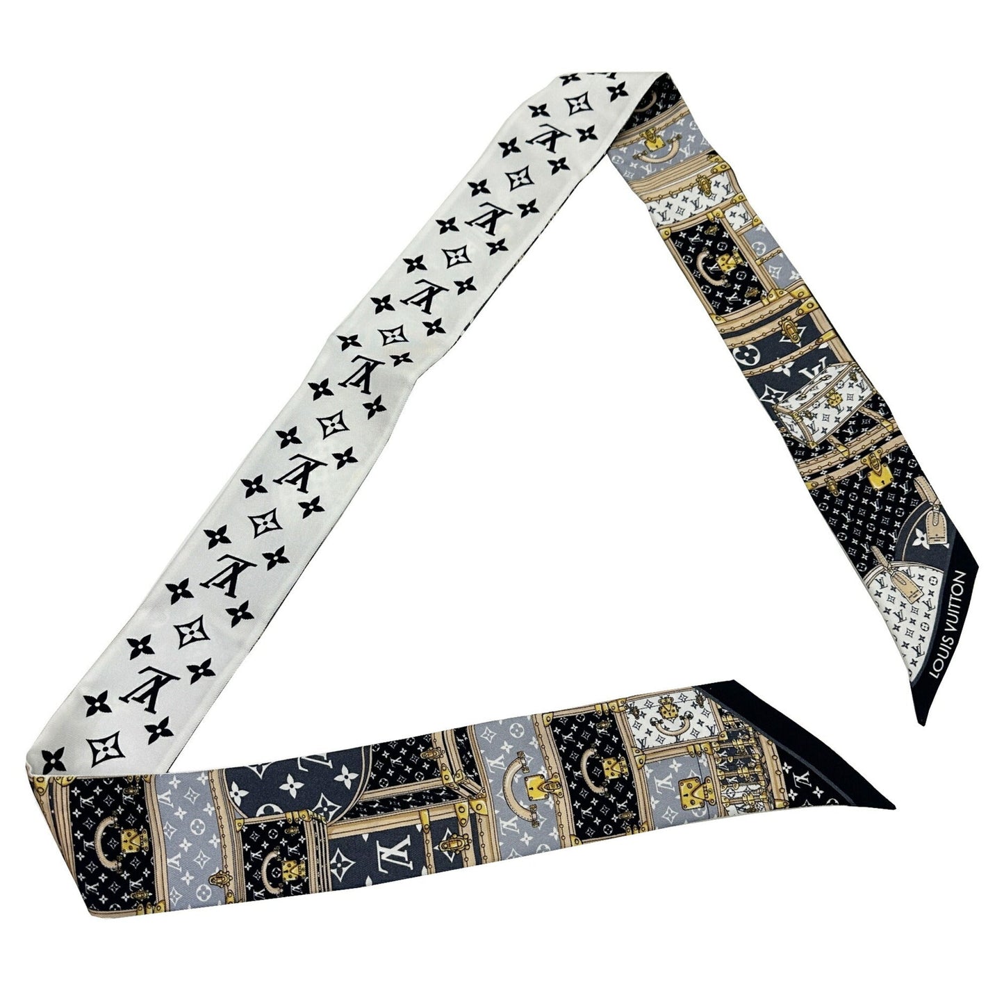 LOUIS VUITTON Bandeau BB Let's Go M76442 OS0261 100% Silk Scarf Monogram Women's Men's