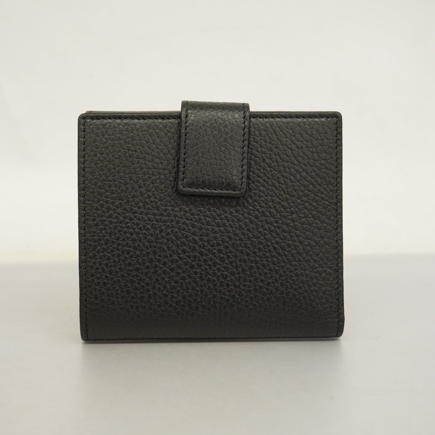 GUCCIAuth  GG Marmont Gold Hardware 456122 Women's Leather Wallet Black
