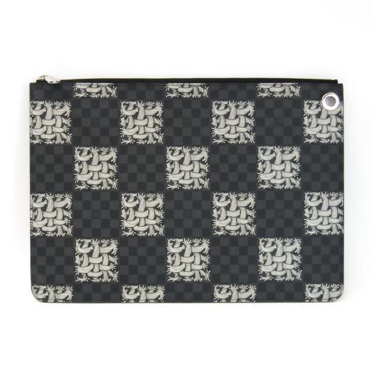 Louis Vuitton Damier Graphite Pochette Joule GM Christopher Nemes N61232 Men's Clutch Bag Damier Graphite