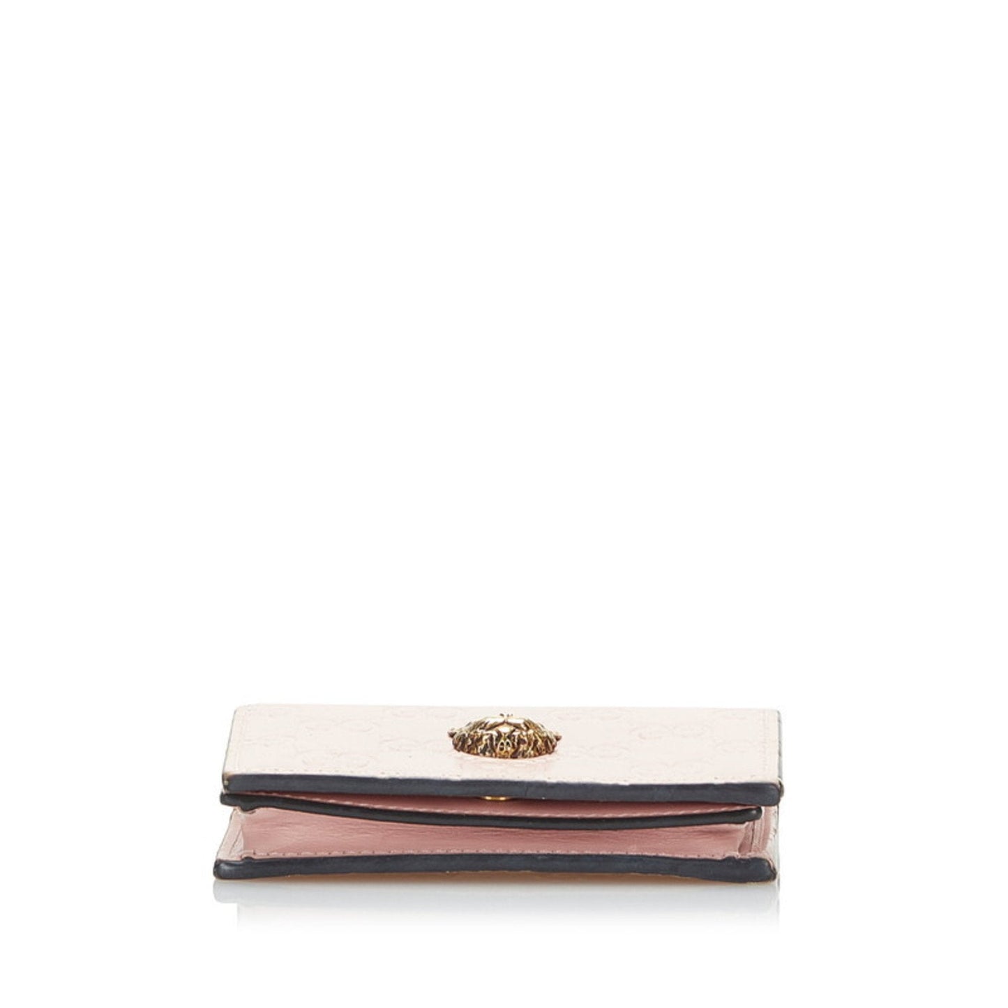 Gucci Shima Cat Bifold Wallet 548057 Pink Leather Ladies GUCCI