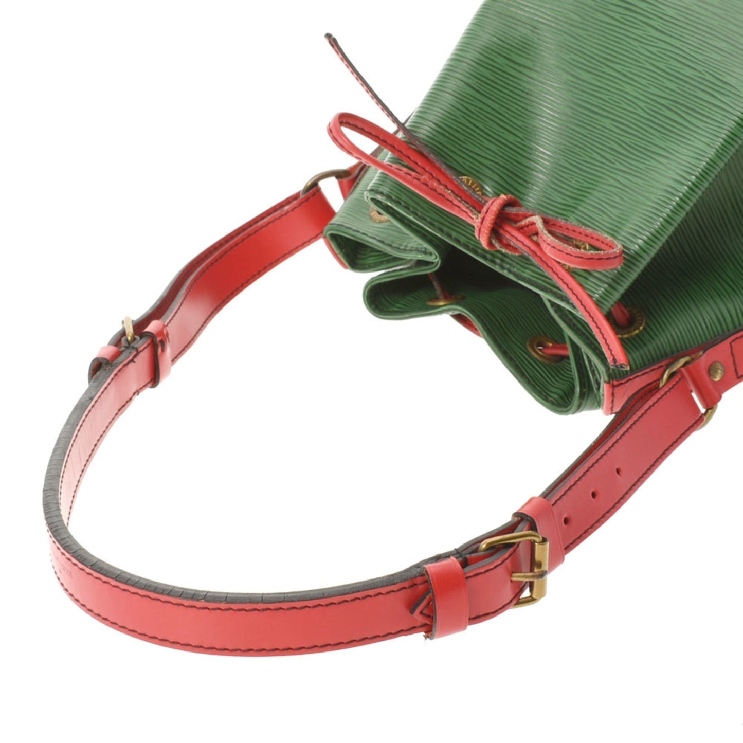 LOUIS VUITTON Epi Petit Noe Bicolor Green / Red M44147 Women's Leather Shoulder Bag