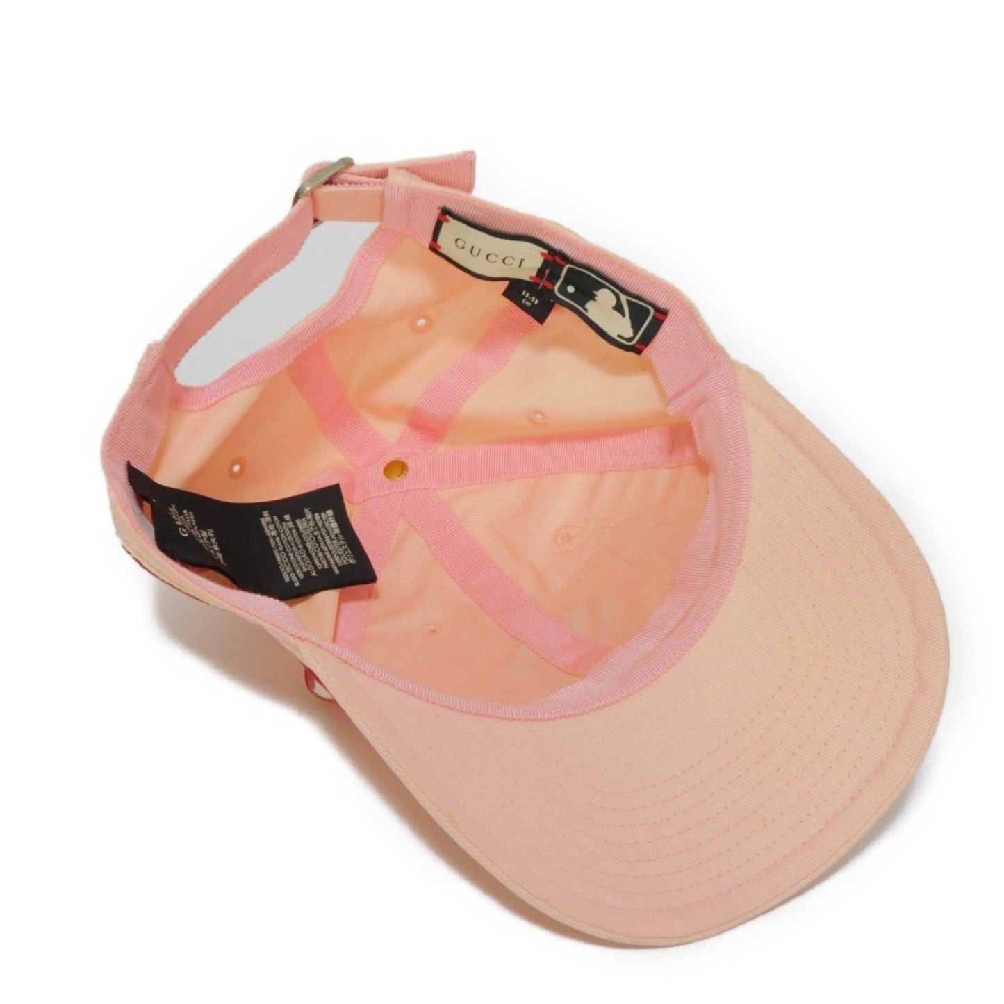GUCCI Cap NY Yankees Baseball Rabbit Navy Red Cotton 55~59cm Logo 538561 3HE27 5800 Women's