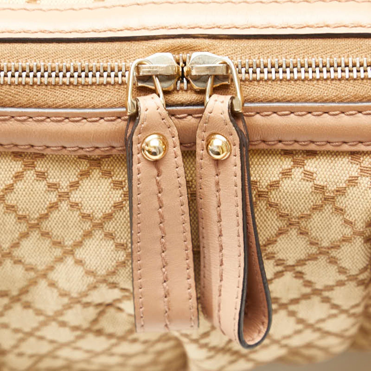 GUCCI Diamante Sookie Handbag Shoulder Bag 247902 Beige Pink Canvas Leather Women's