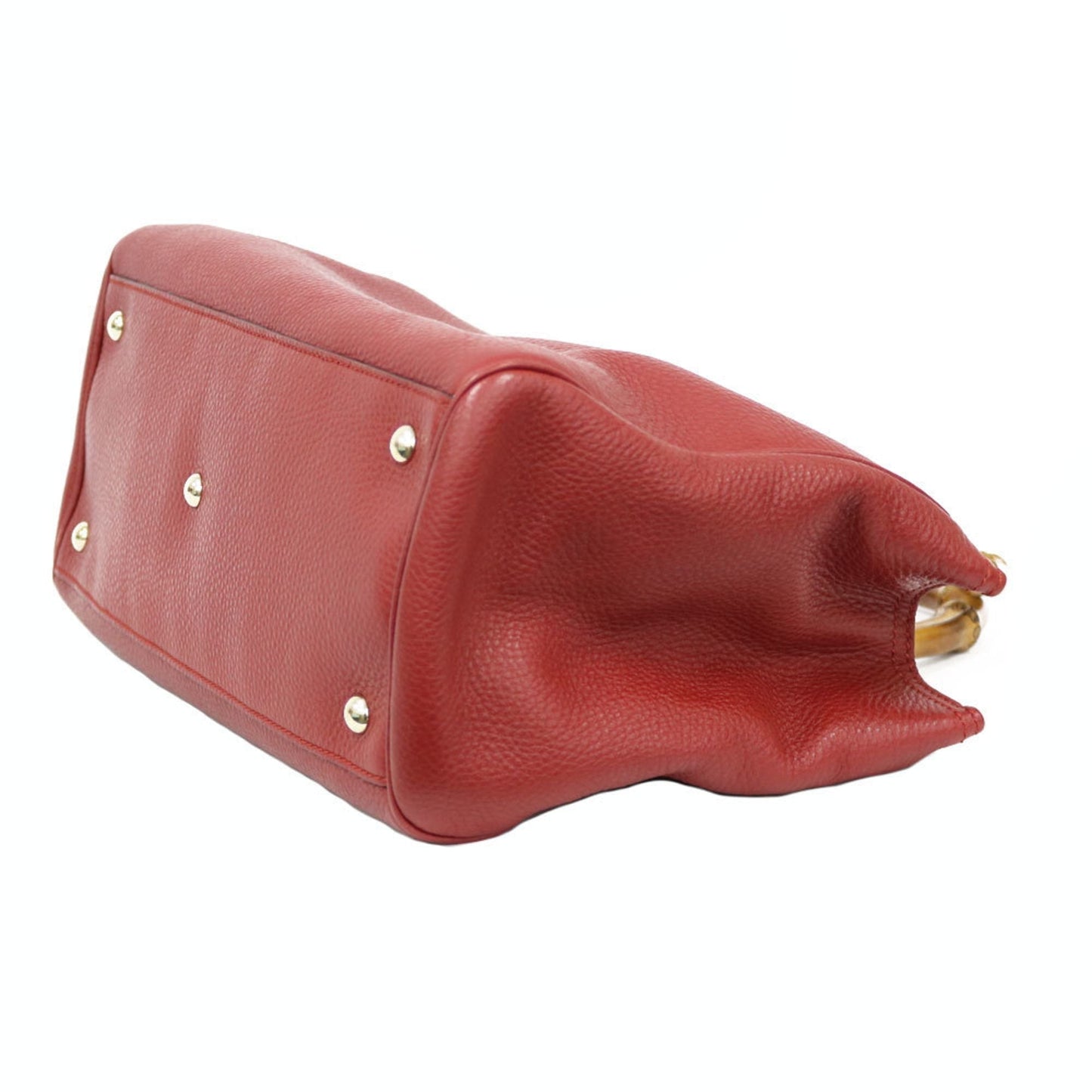 Gucci Shoulder Bag Bamboo Red Ladies