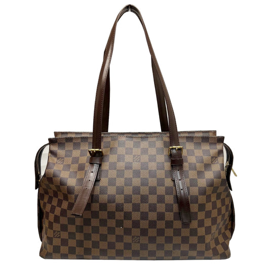 Louis Vuitton Damier Chelsea N51119 TH1088 Tote Bag Shoulder PVC Leather Brown Men's Women's