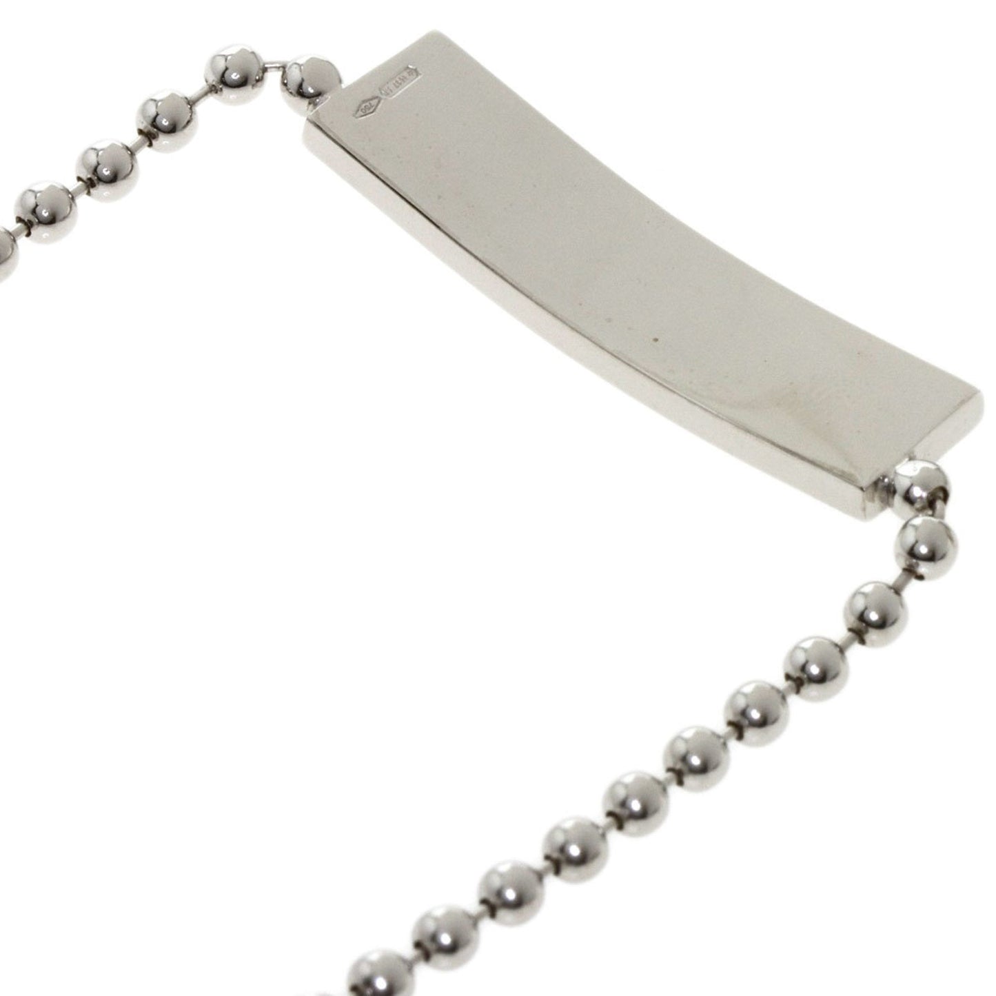 Gucci Plate 2P Diamond Necklace K18 White Gold Ladies GUCCI