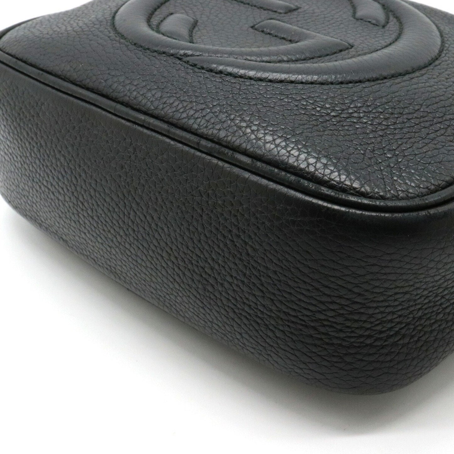 Gucci Soho Small Disco Tassel Shoulder Bag Pochette Leather Black 308364