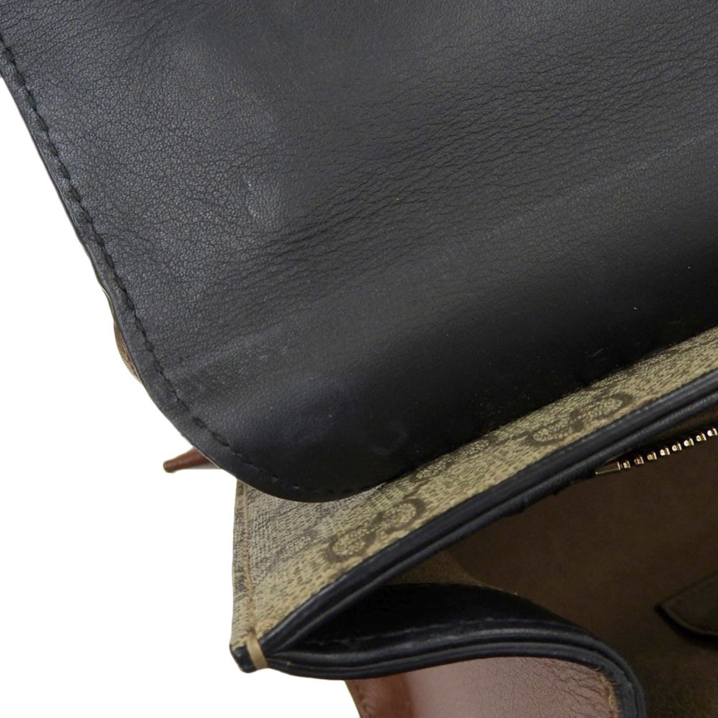 Gucci GG Supreme Padlock Shoulder Bag Leather Coated Canvas Black Brown Beige 409486 498879